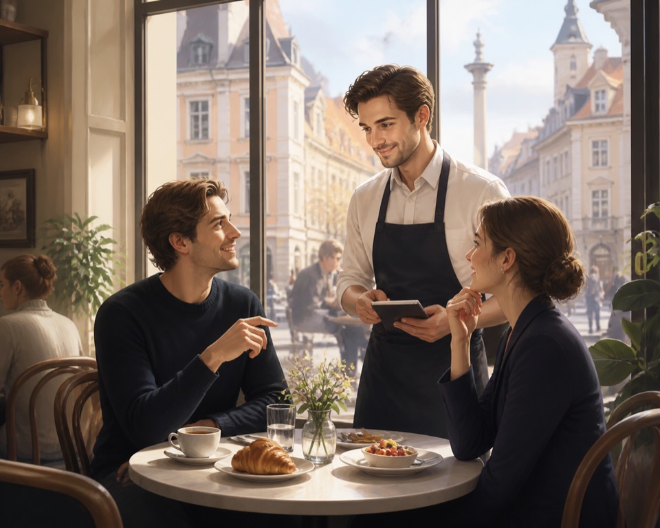 At a café